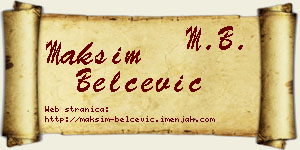 Maksim Belčević vizit kartica